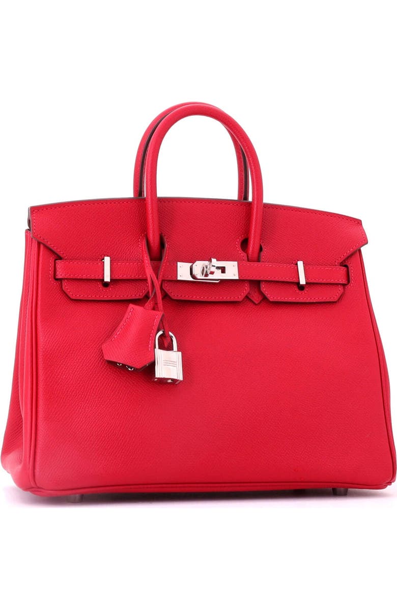 Pre-Owned Hermes Birkin Handbag Red Epsom with Palladium Hardware 25, Alternate, color, Rouge Casaque