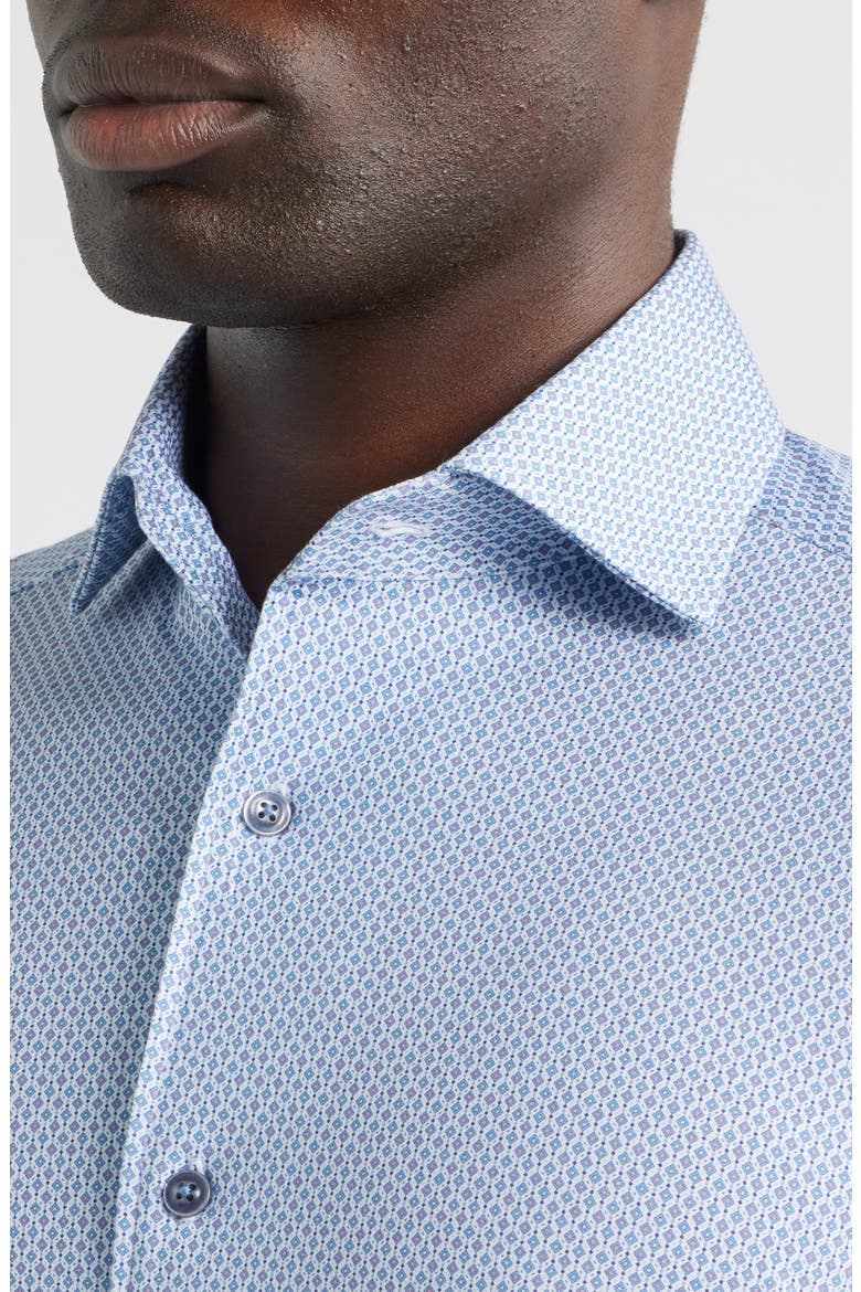 Devon OoohCotton® Geo Print Button-Up Shirt, Alternate, color, COBALT