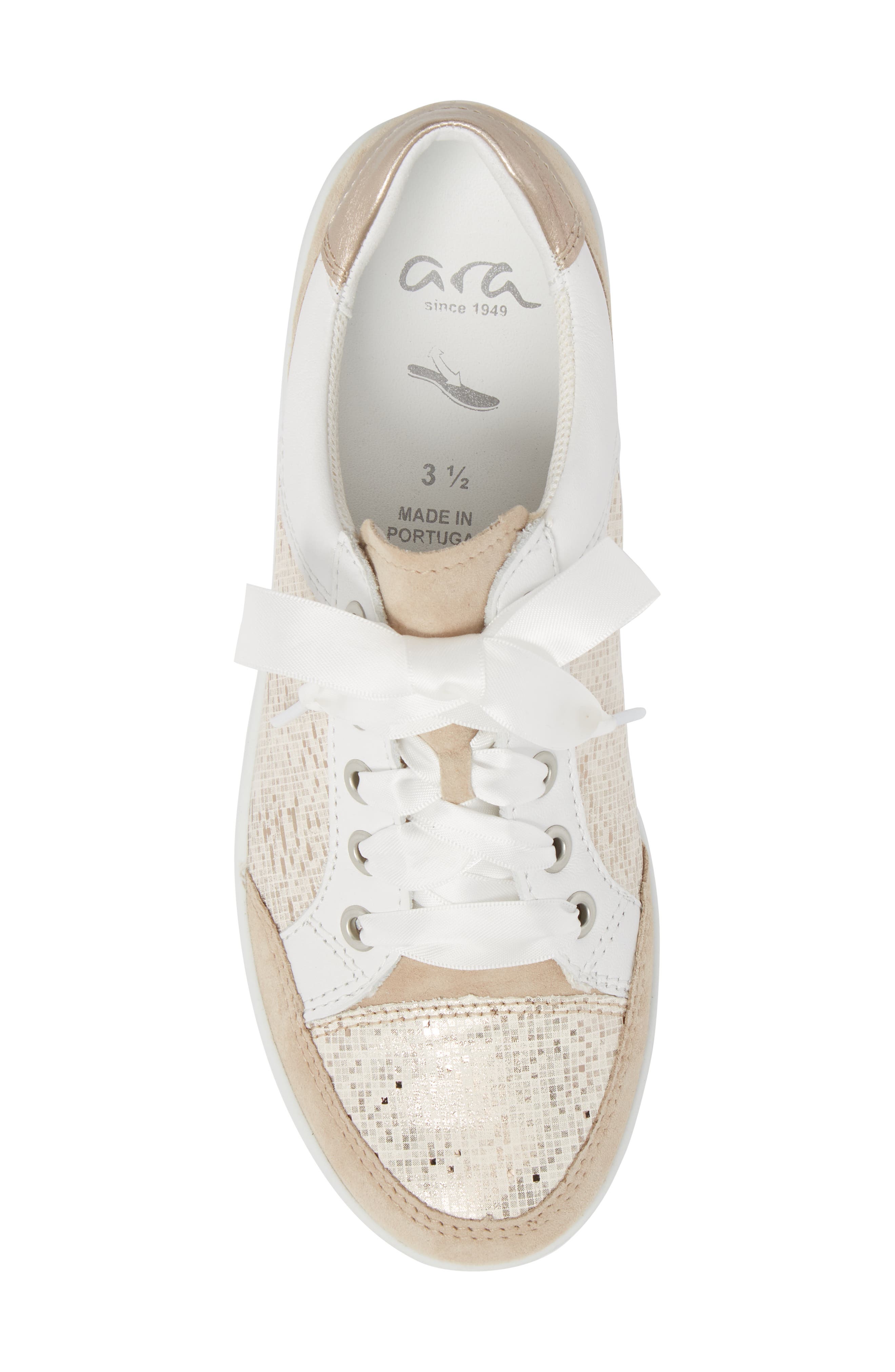 Nicole Sneaker, Alternate, color, BEIGE/ TAUPE LEATHER