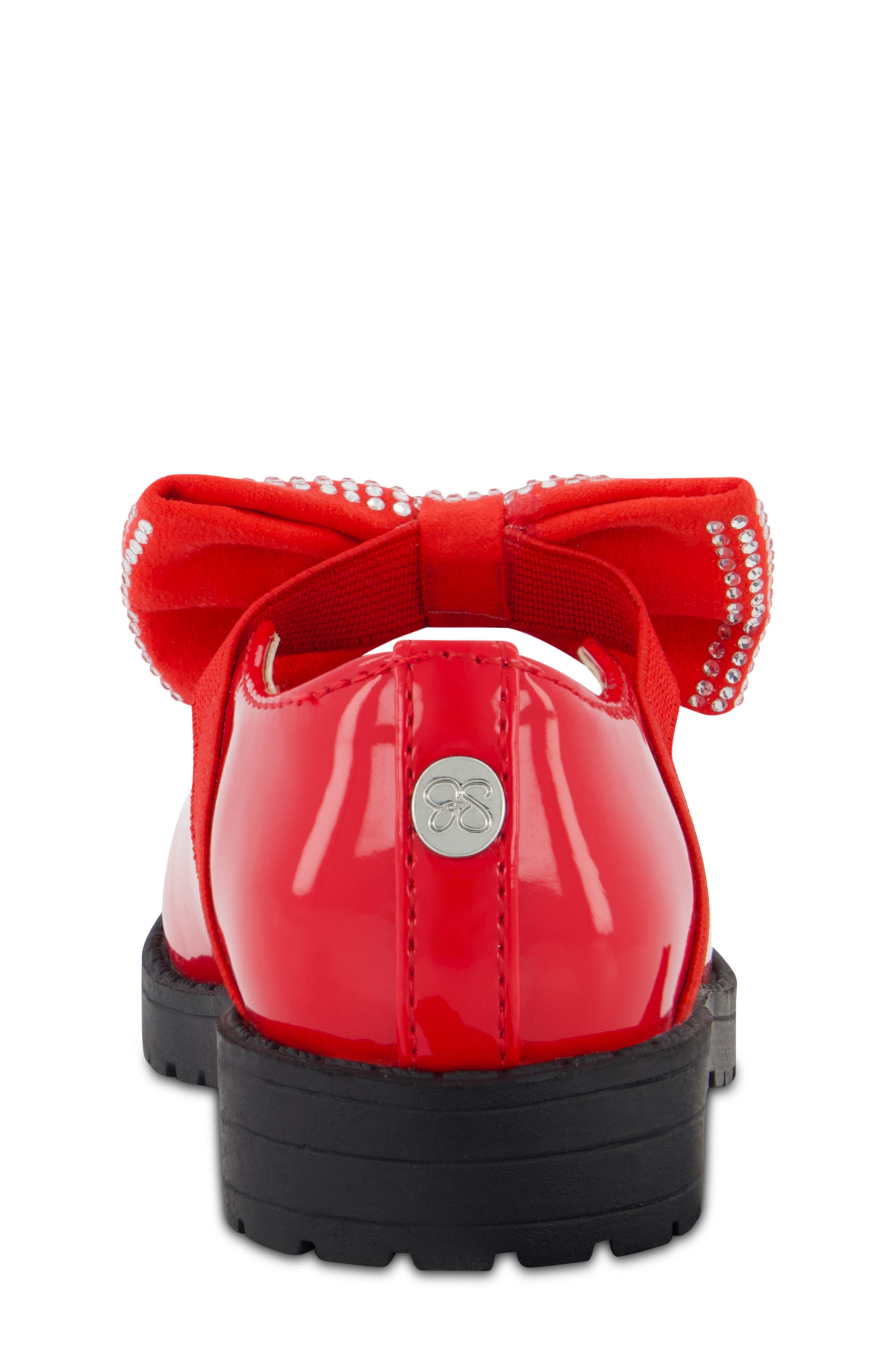 Jessica Simpson Kids' Aubrey Crystal Bow Flat, Alternate, color, Red