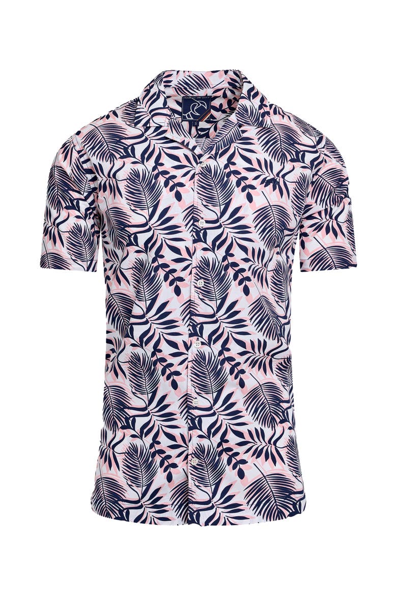 Short Sleeve Large Fern Shirt, Alternate, color, Navy