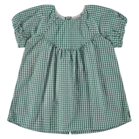 Gingham Woven Puff Sleeve Dress