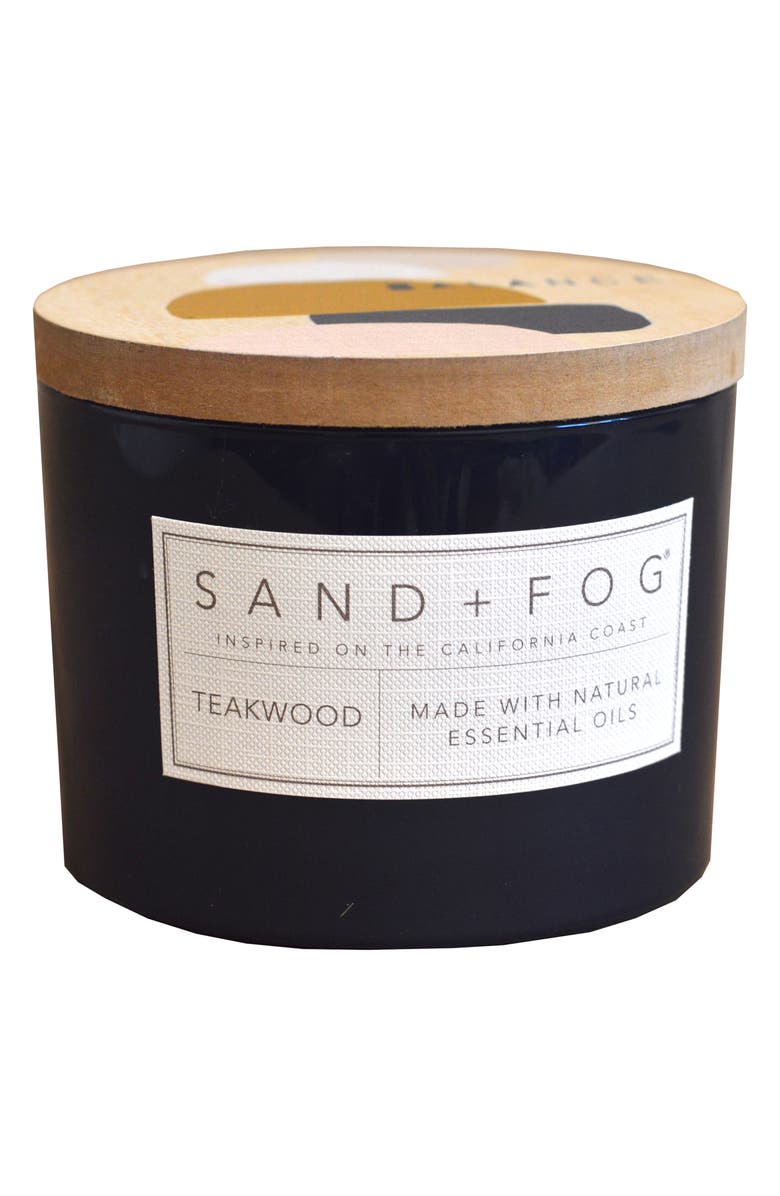 SAND AND FOG Teakwood Lidded Jar Candle - 12 oz., Main, color, 
