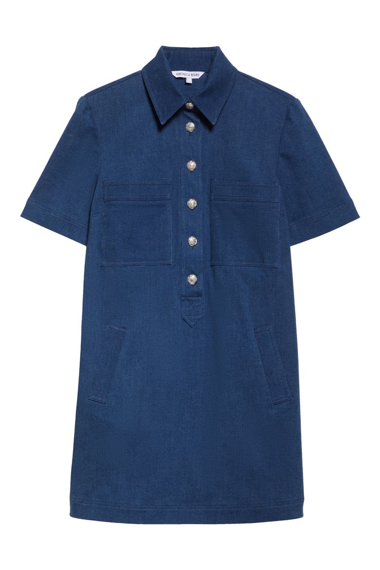Koulis Short Sleeve Denim Shirtdress, Alternate, color, MOODY BLUE