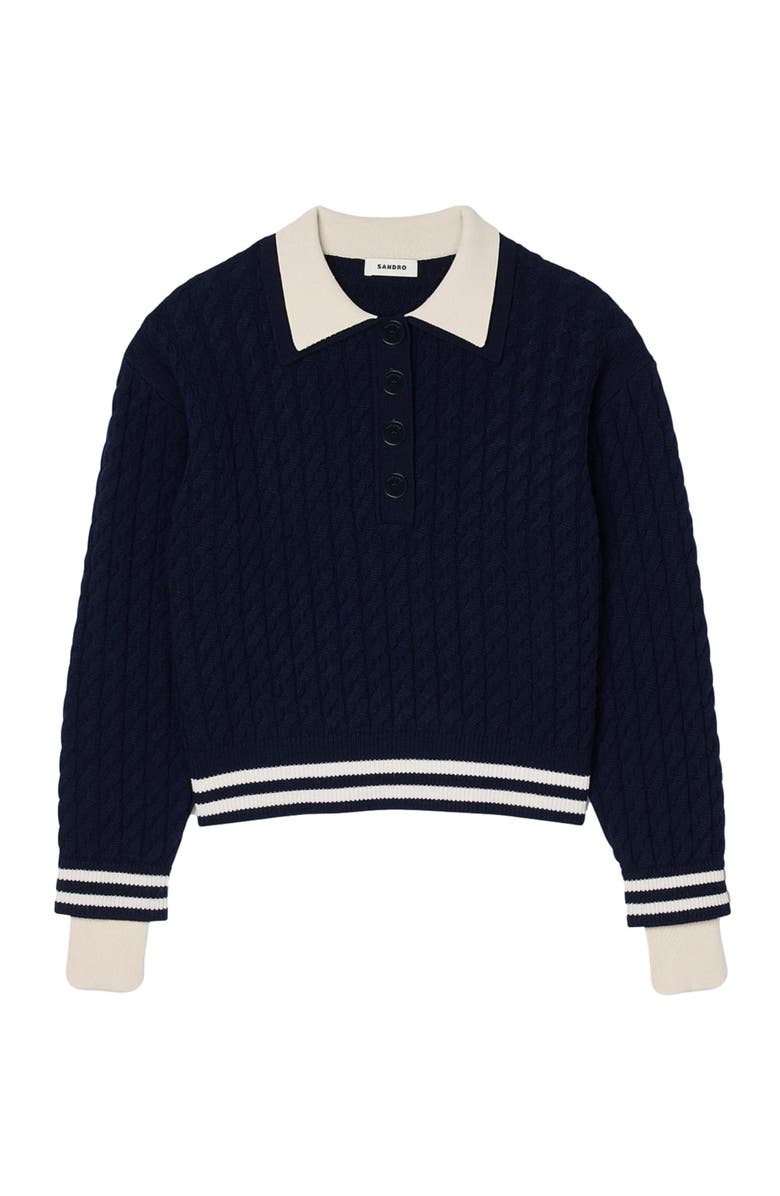 SANDRO Cable knit sweater, Alternate, color, 