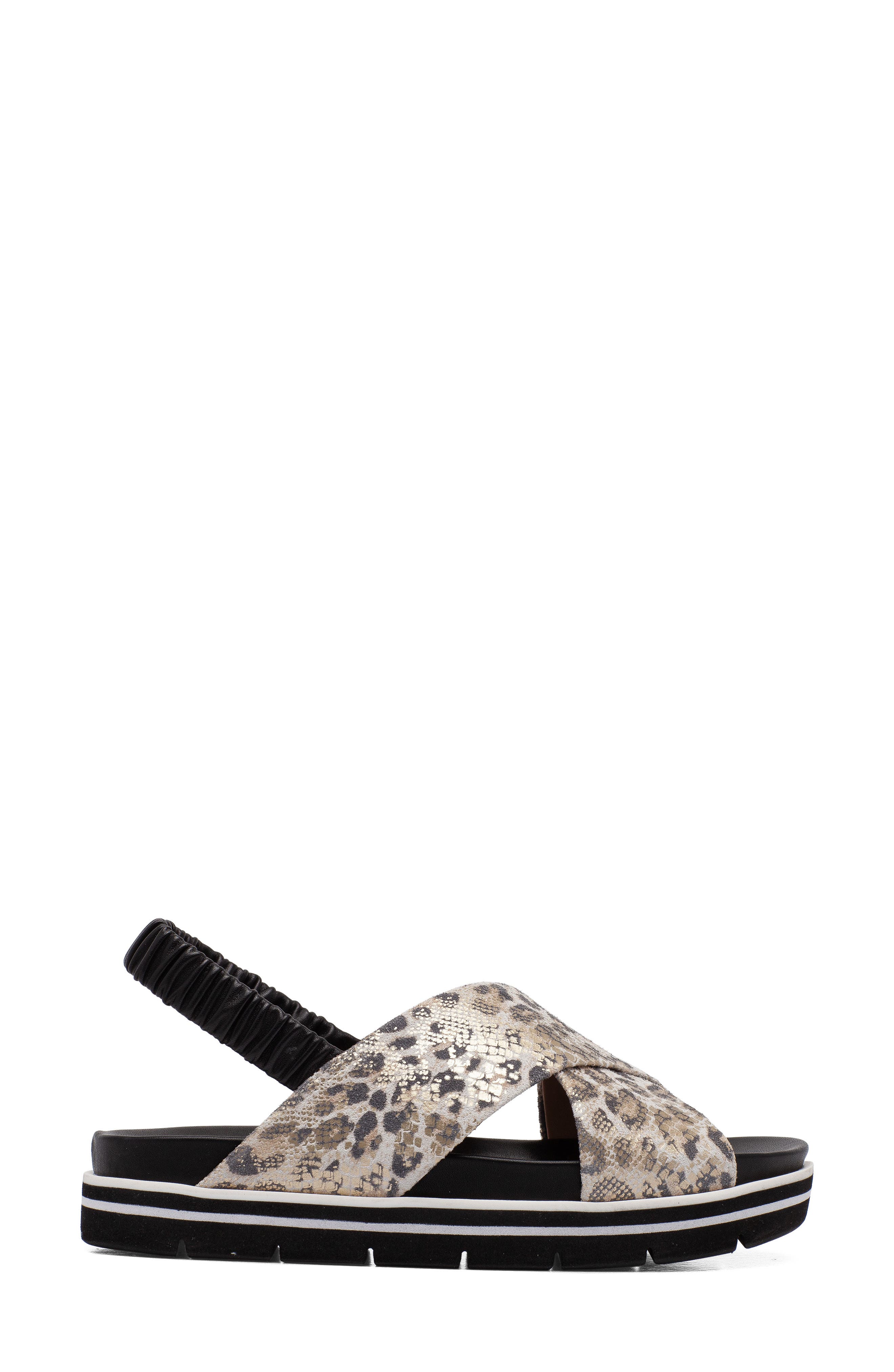 Linea Paolo Rhea Sandal, Alternate, color, Black/ Light Gold Leather