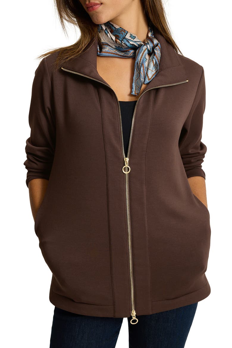 Palm Voyage Full Zip Jacket, Main, color, DOUBLE CHOCOLATE