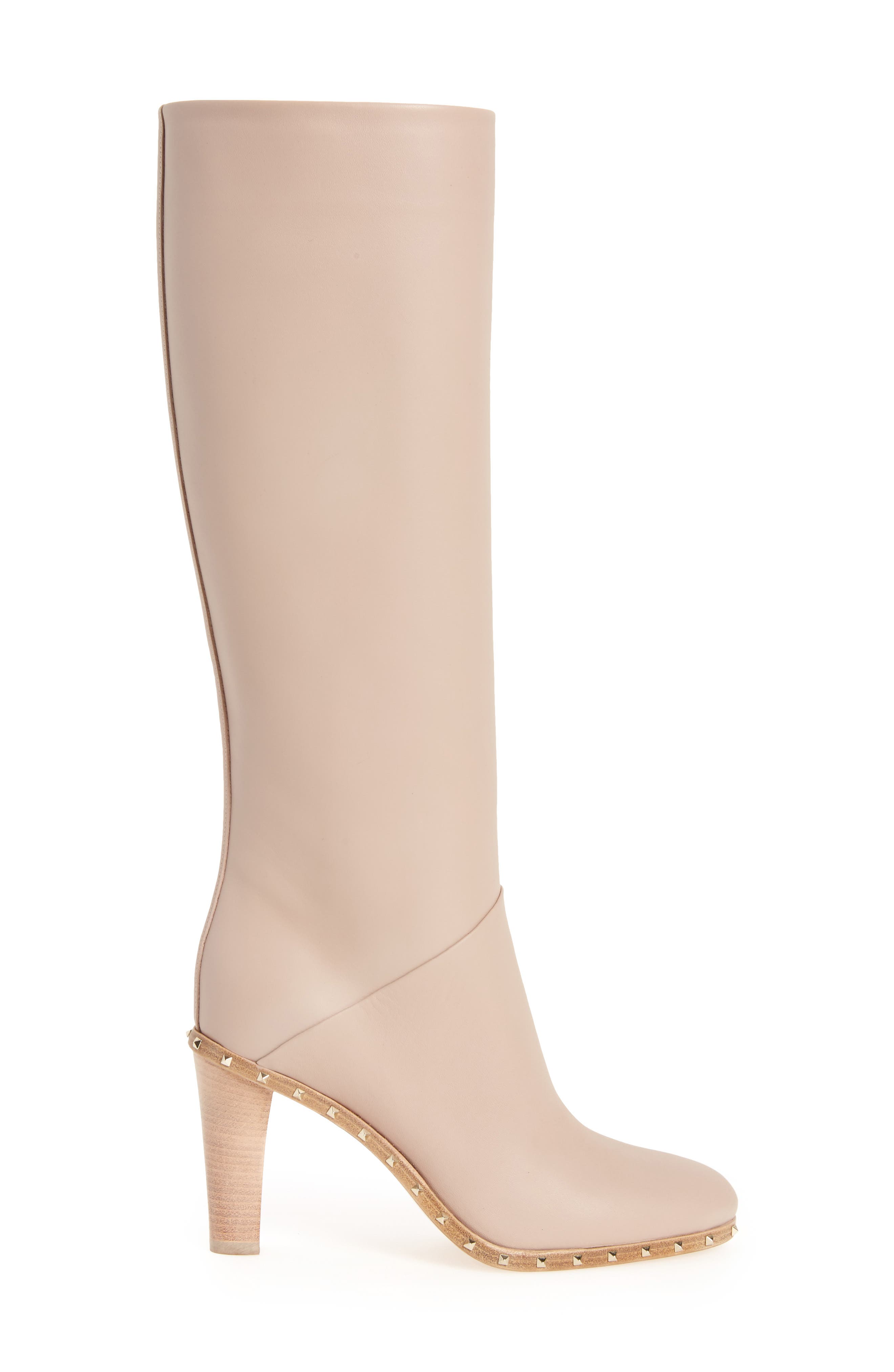 Valentino Garavani Valentino 'Soul Stud' Tall Boot, Alternate, color, 