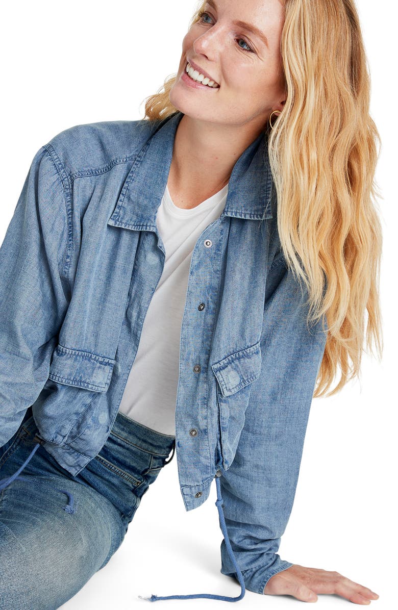 Splendid Breck Crop Chambray Jacket, Alternate, color, 