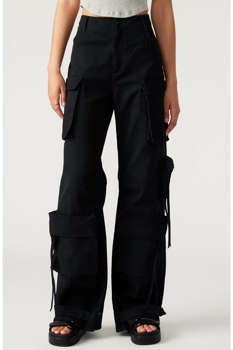 Duo Wide Leg Cargo Pants, Main, color, BLACK