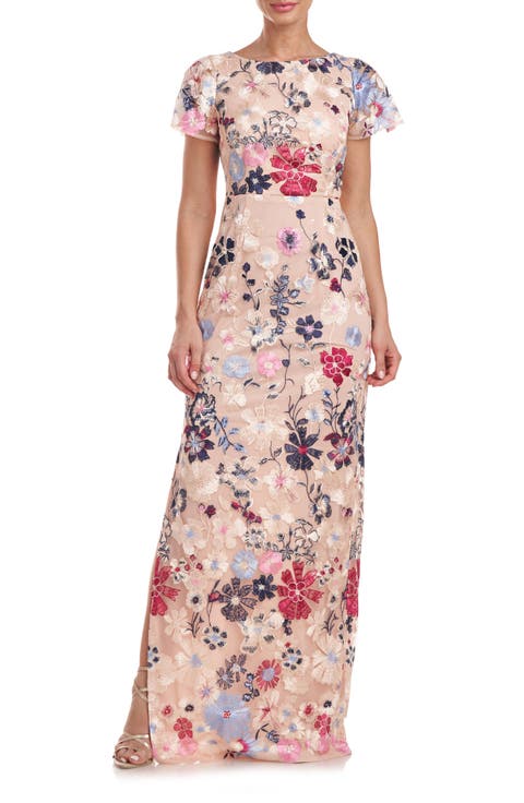 Fit and flare red maxi prom chiffon dress 4987