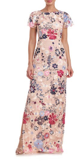 Magnolia Floral Embroidery Gown