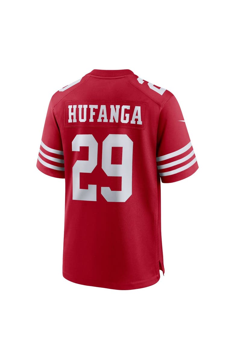 Nike Men's Nike Talanoa Hufanga Scarlet San Francisco 49ers Game Player Jersey, Alternate, color, 