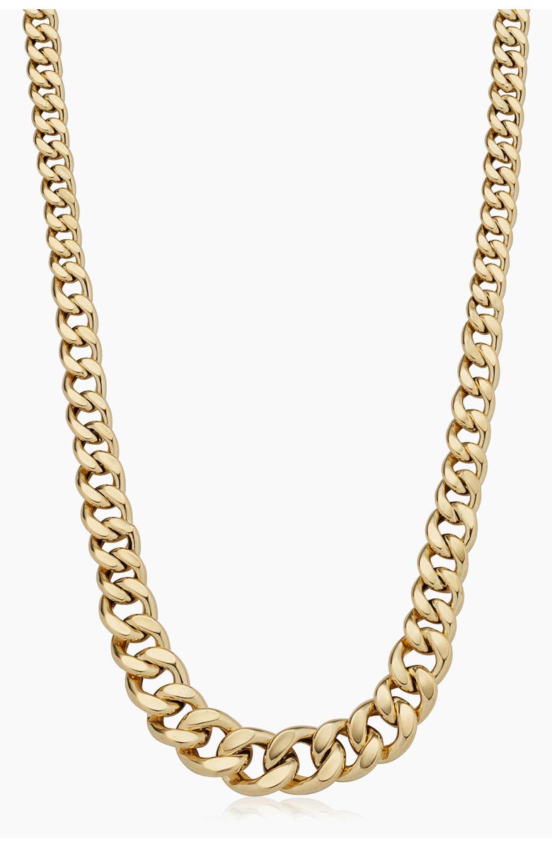 Oradina 14K Yellow Gold Carmine Curb Graduated Necklace, Main, color, Yellow Gold