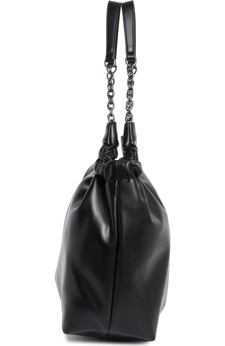 BCBG Chain Water Repellent Shoulder Bag, Alternate, color, Black