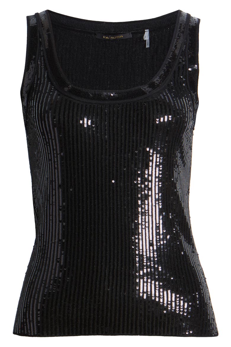 Isla Sequin Wool Tank Sweater, Alternate, color, BLACK