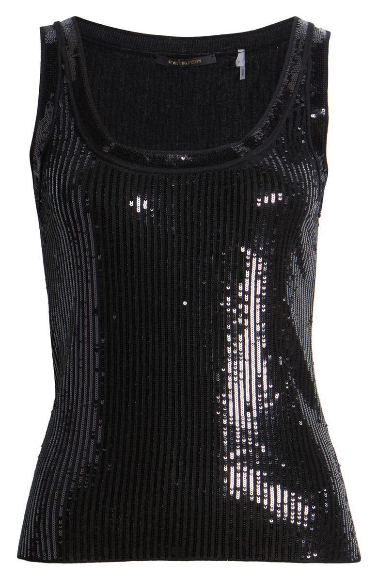 KOBI HALPERIN Isla Sequin Wool Tank Sweater, Alternate, color, Black