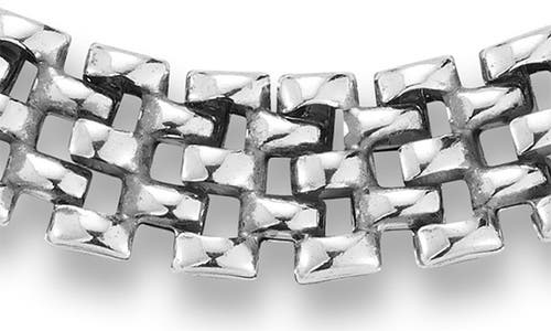 Yield Of Men Oxidized Sterling Silver Panther Link Bracelet In Silver