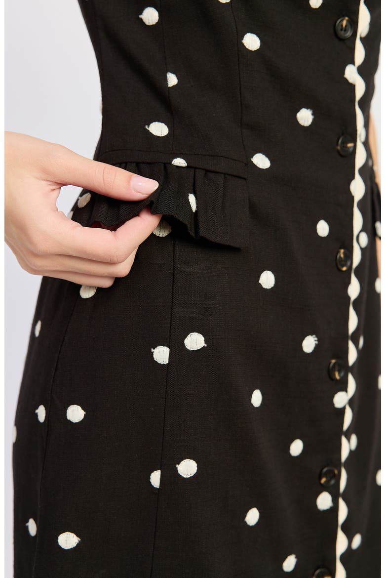Heather Embroidered Minidress, Alternate, color, BLACK NATURAL