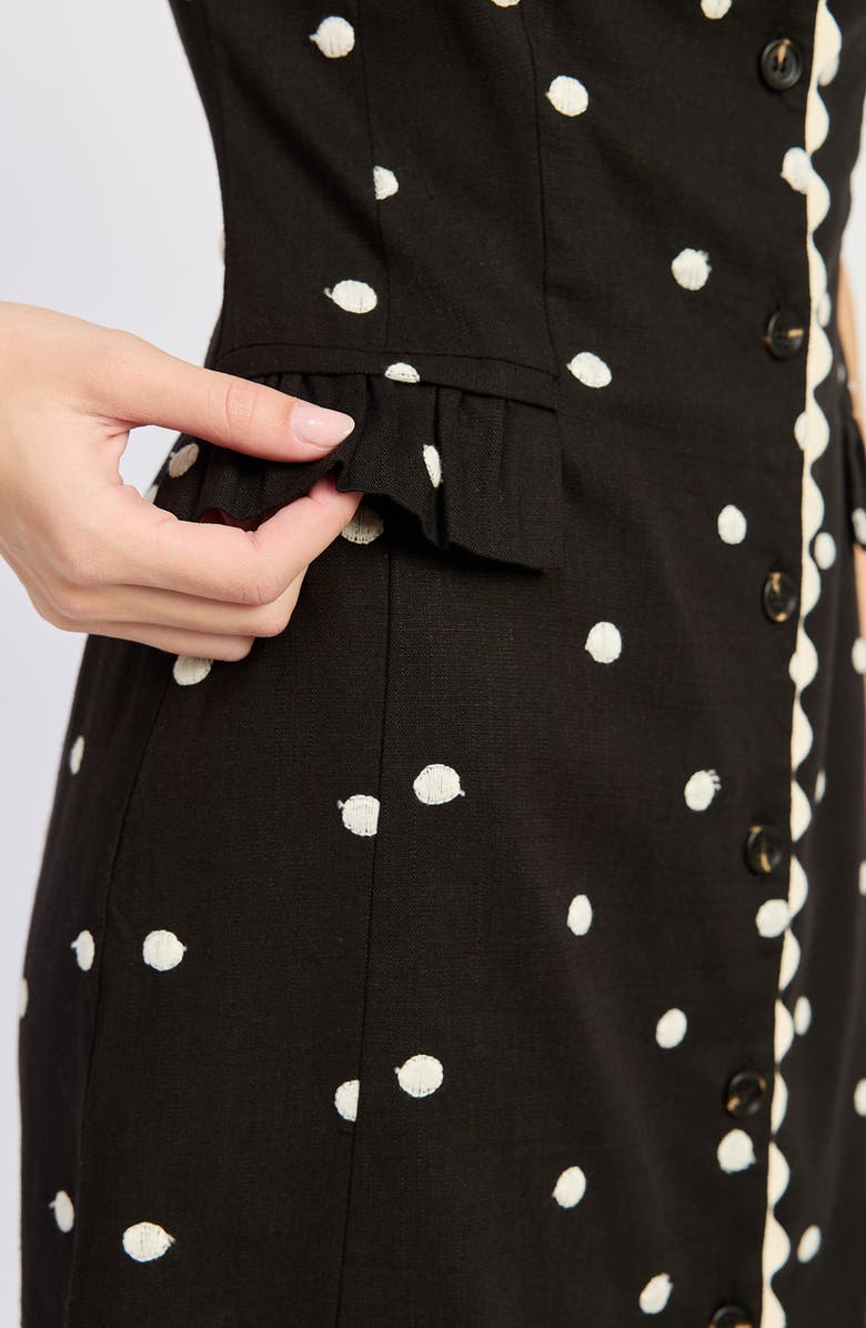 En Saison Heather Embroidered Minidress, Alternate, color, Black Natural