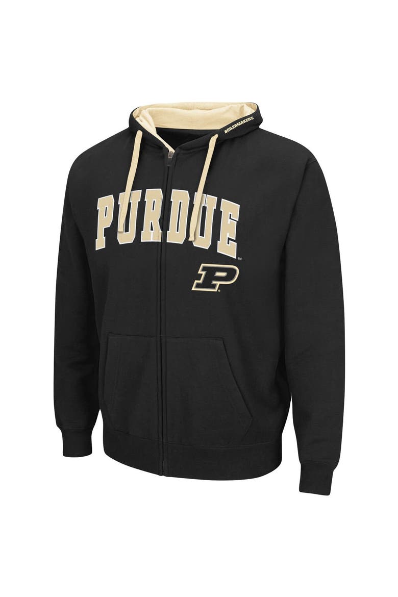 Men's Colosseum Black Purdue Boilermakers Big & Tall Full-Zip Hoodie, Alternate, color, Black