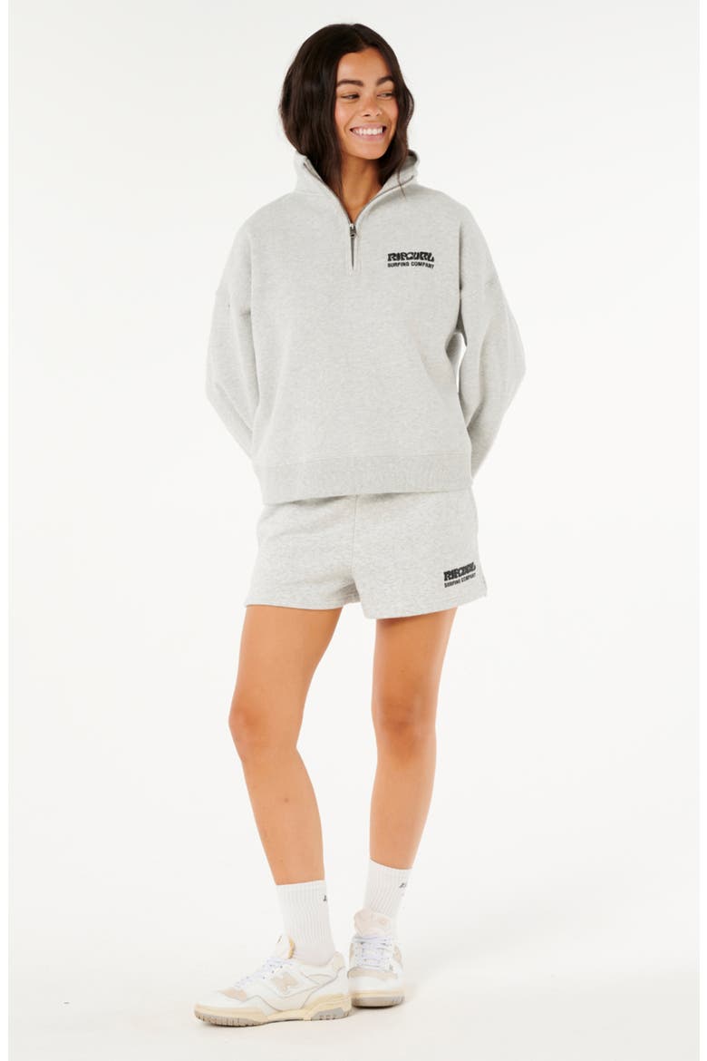 Surf Puff Logo Quarter Zip Sweatshirt, Alternate, color, GREY MARLE