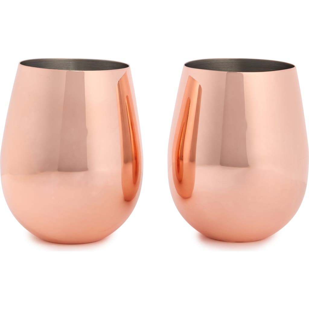 Viski Set Of 2 Wine Tumblers In Metallic