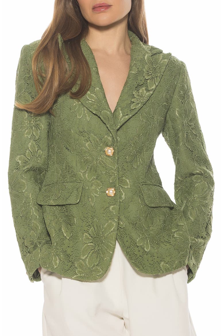 Nyx Lace Blazer, Main, color, GREEN