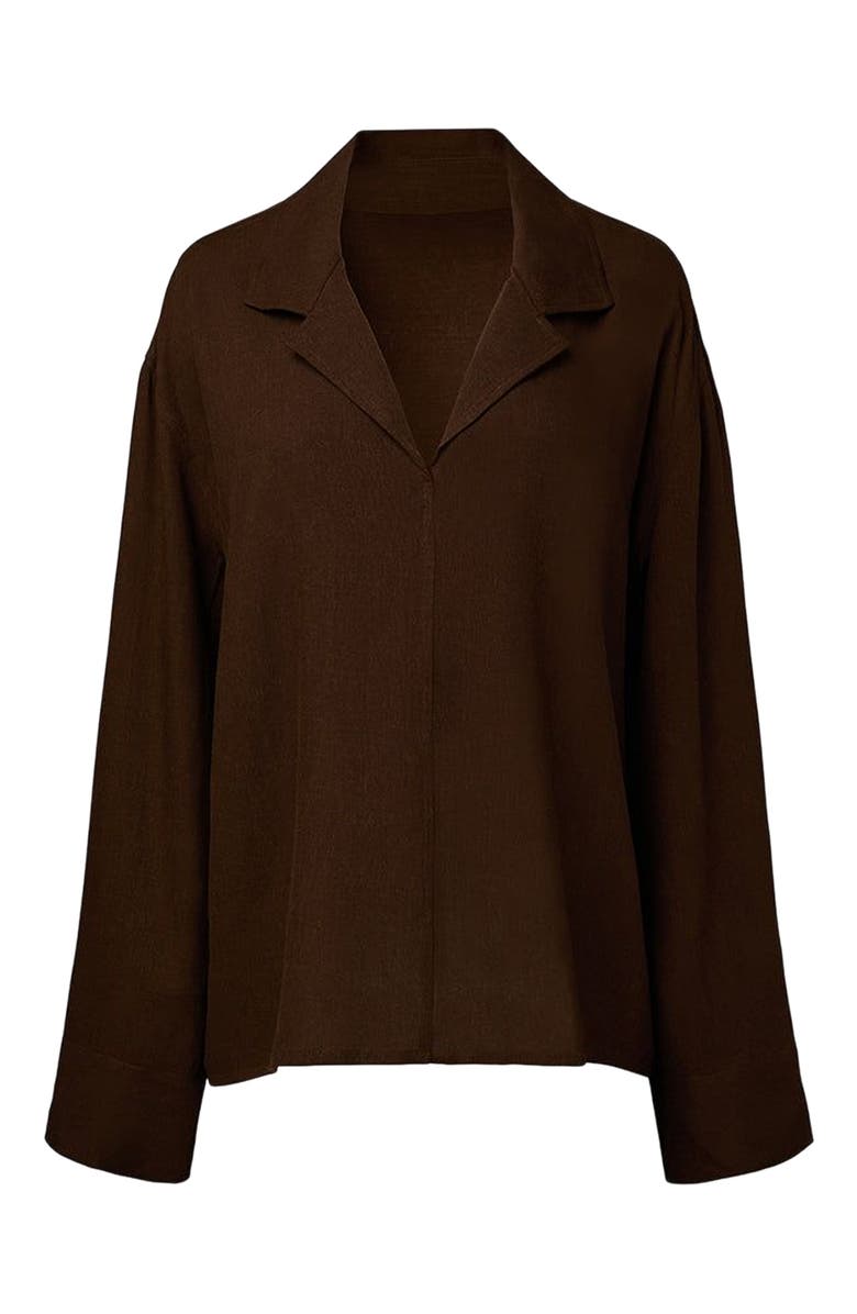 WeWoreWhat Kaftan Linen Top, Alternate, color, Chestnut