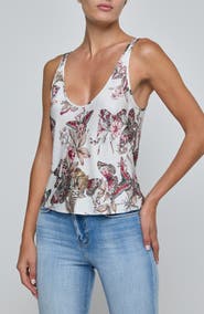 L'AGENCE Eddie Bias Cut Satin Tank