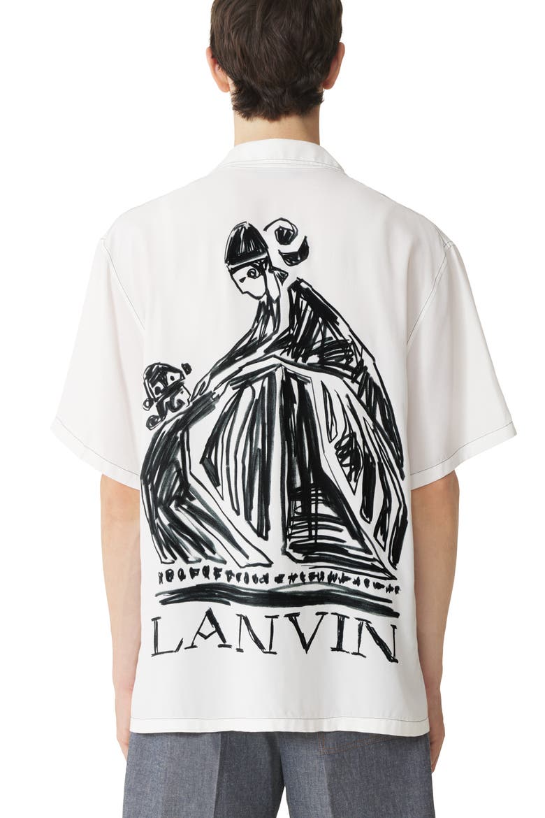 White Shirt With Mother And Daughter Print On The Back, Alternate, color, White