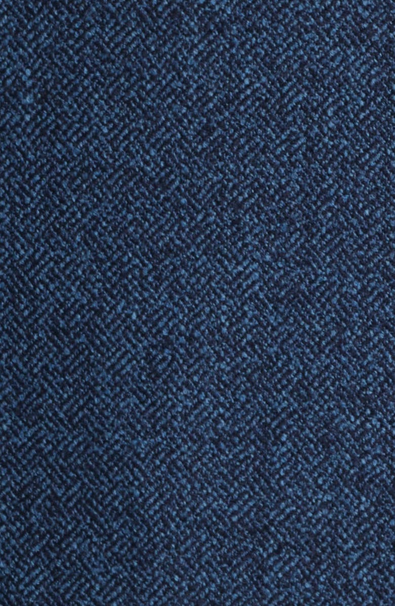 Canali Kei Trim Fit Blue Wool & Cotton Blend Herringbone Sport Coat, Alternate, color, Medium Blue