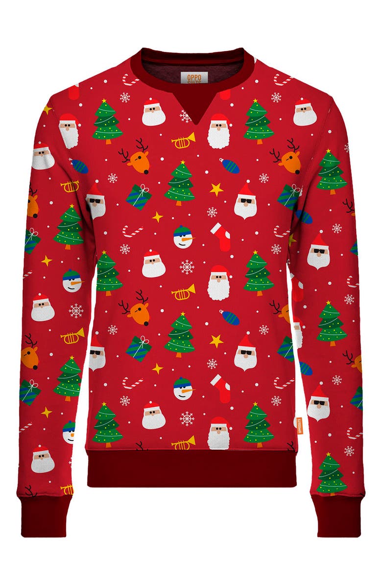 OppoSuits X-Mas Festivity Long Sleeve Sweater, Alternate, color, Red