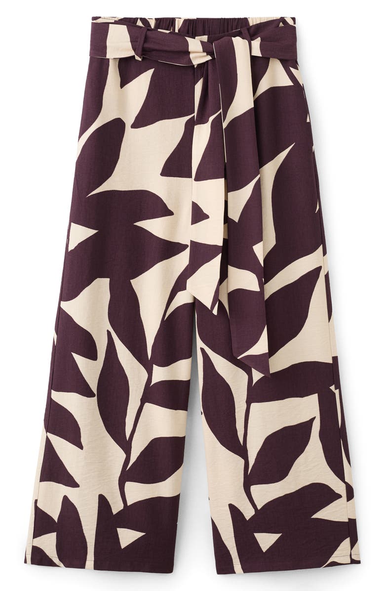 MANGO Belted Print Straight Leg Pants, Alternate, color, 