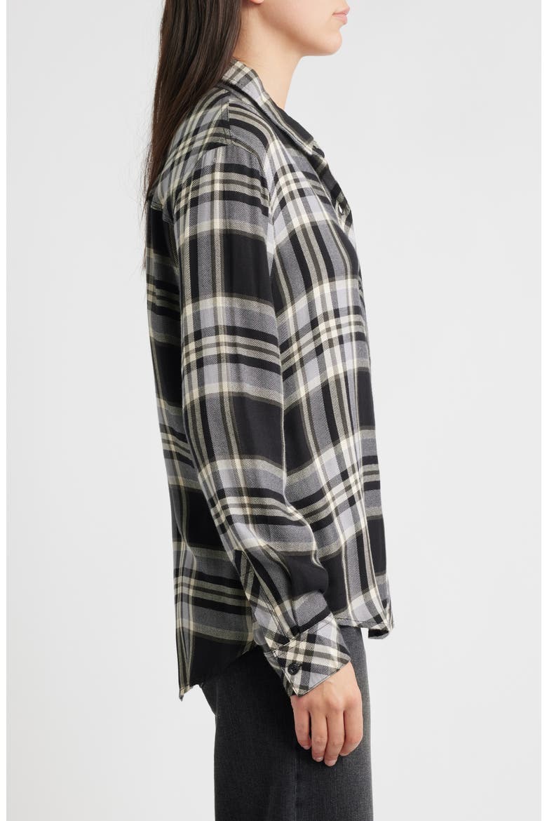 Hunter Plaid Button-Up Shirt, Alternate, color, IVORY CLOUD