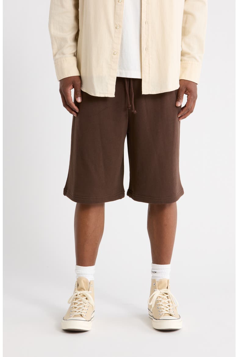 Drawstring Waist Cotton Blend Shorts, Main, color, BROWN BRACKEN