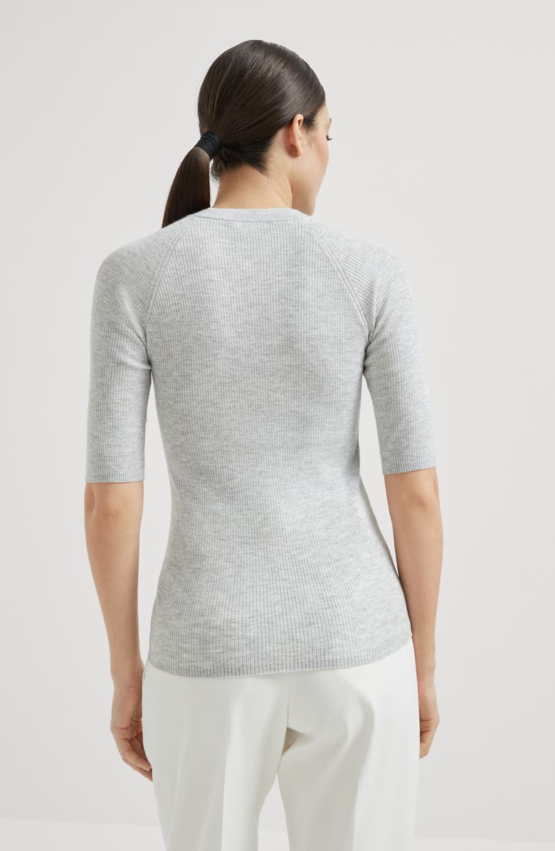 Brunello Cucinelli Sparkling cashmere sweater, Alternate, color, Pebble