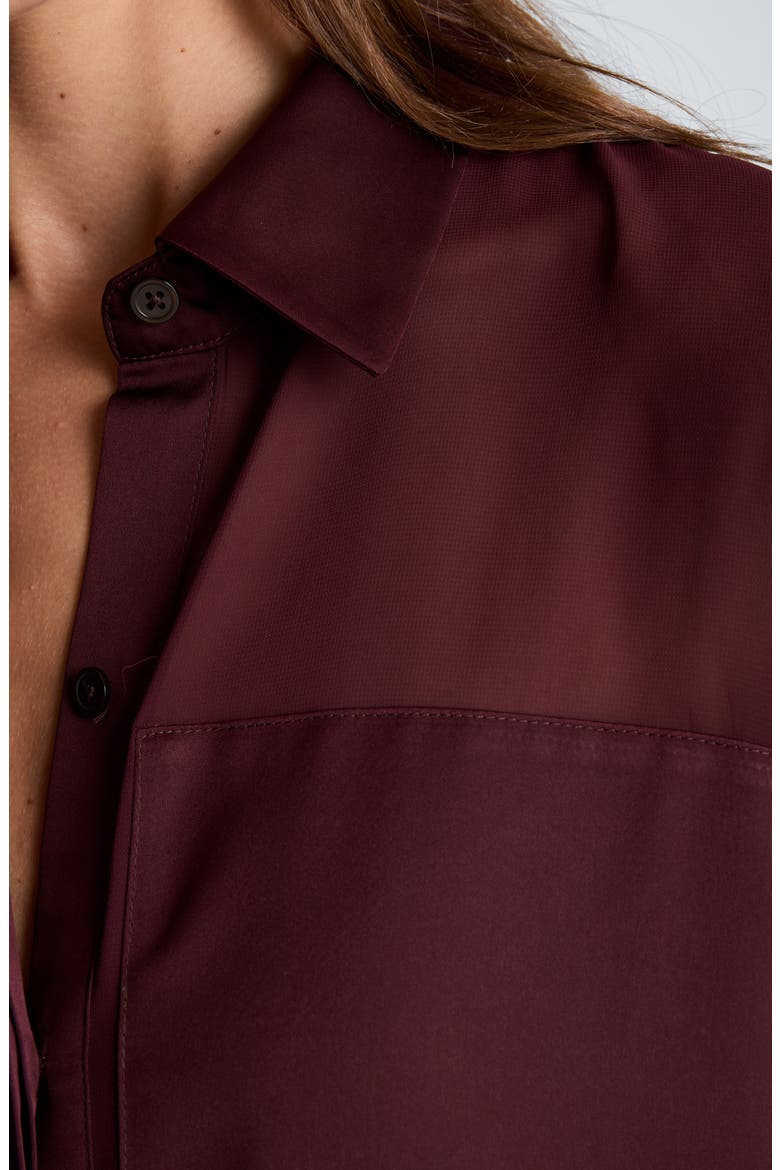 Sheer Panel Long Sleeve Shirt, Alternate, color, SUGAR BEET