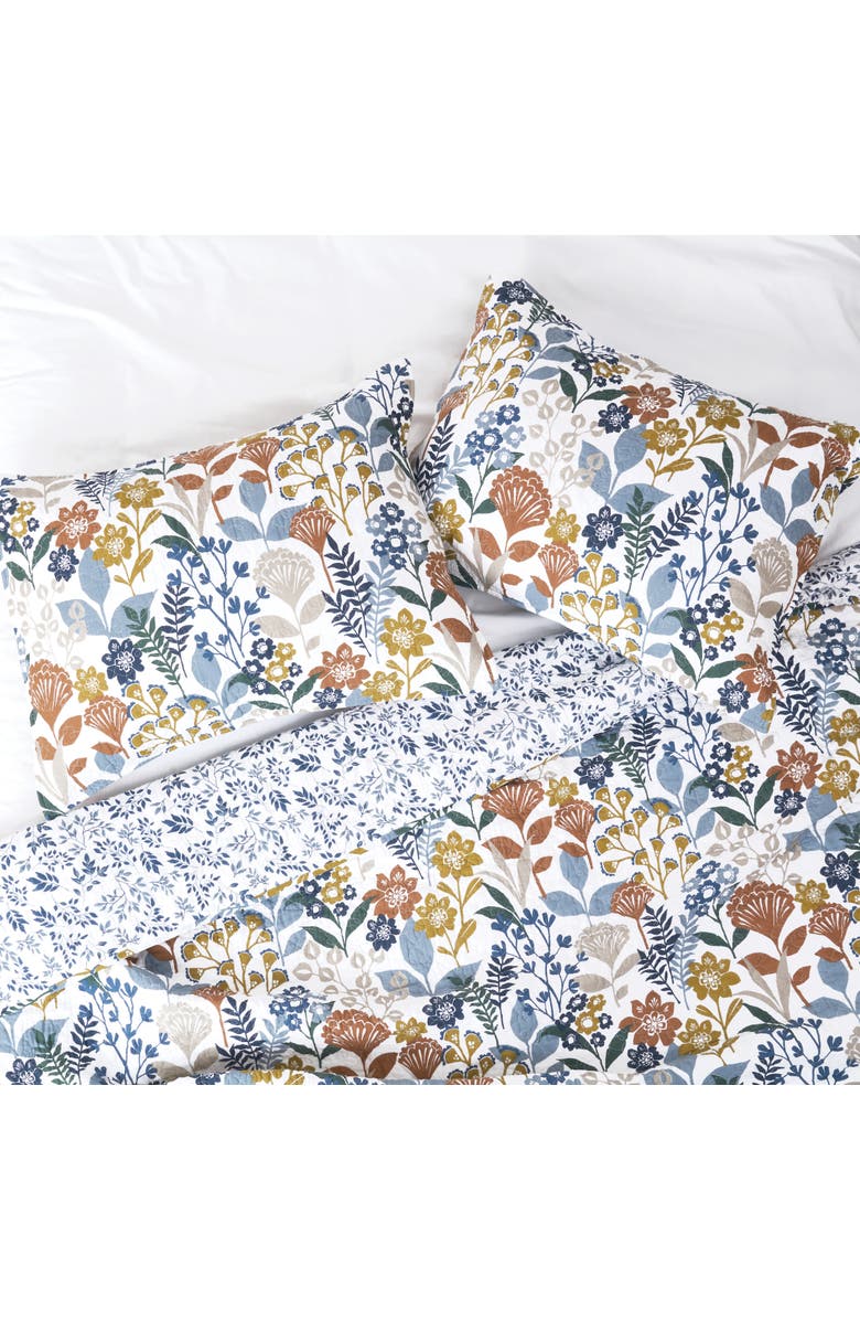 carol & frank Delilah Spring Floral Cotton Quilt Set  - Reversible and Machine Washable, Alternate, color, Blue