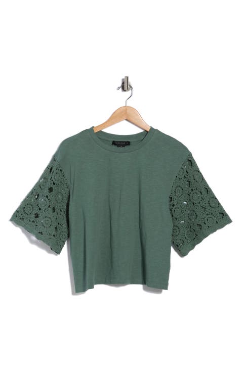 Eyelet Sleeve T-Shirt