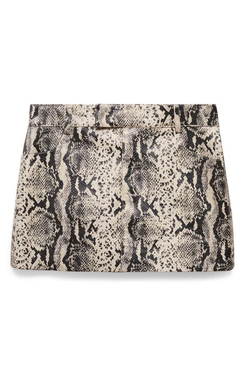 Kourtney Faux Snakeskin Miniskirt