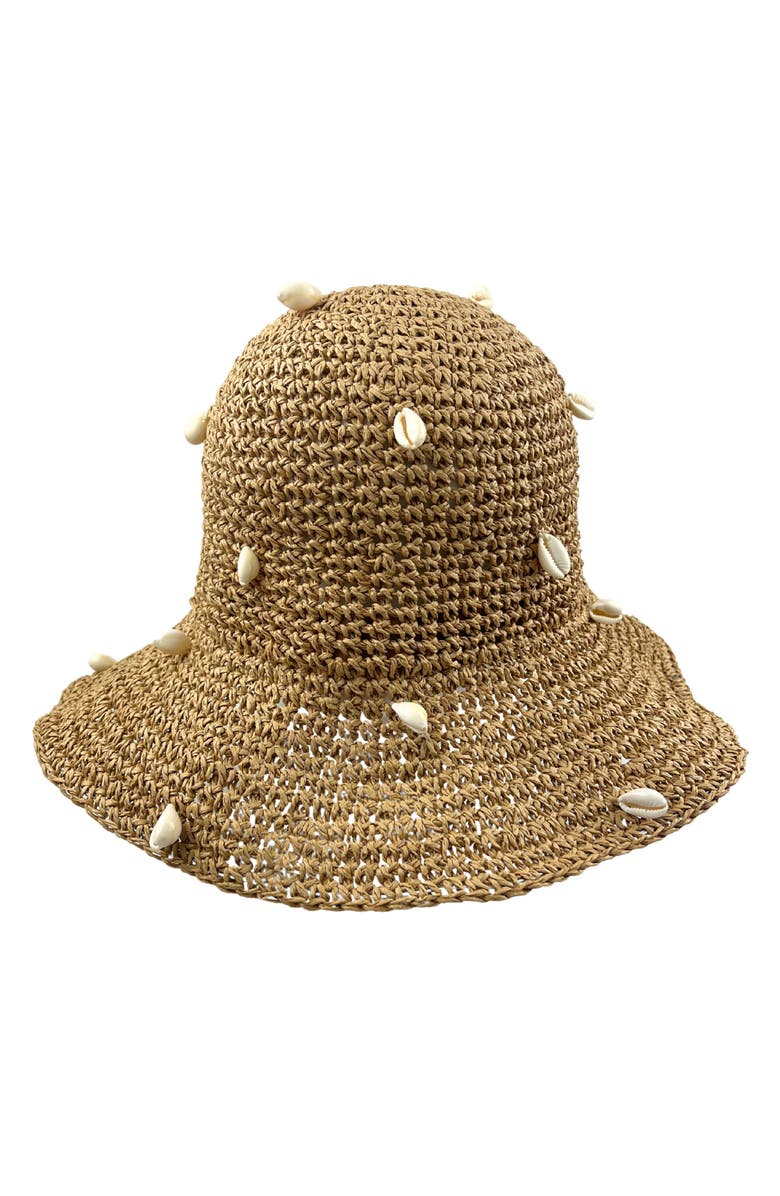 MARCUS ADLER Shell Straw Bucket Hat, Main, color, 