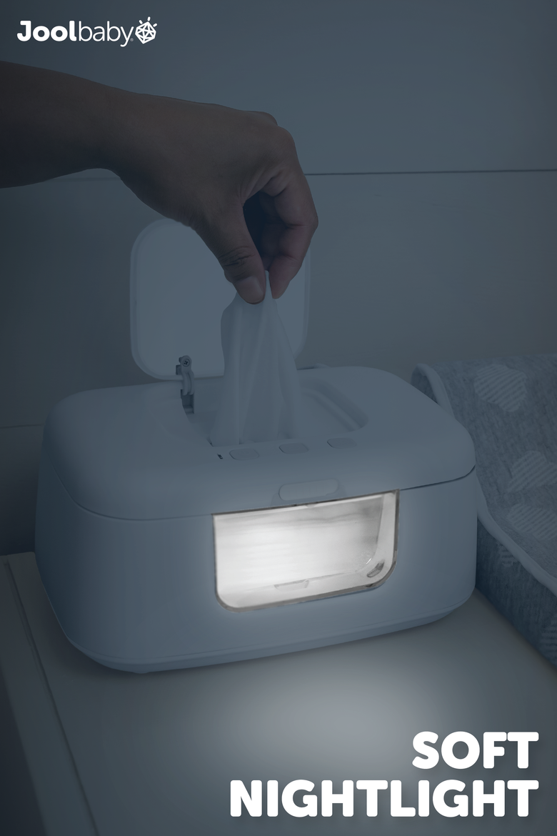 TinyBums Baby Wipe Warmer with LED Nightlight, Alternate, color, White