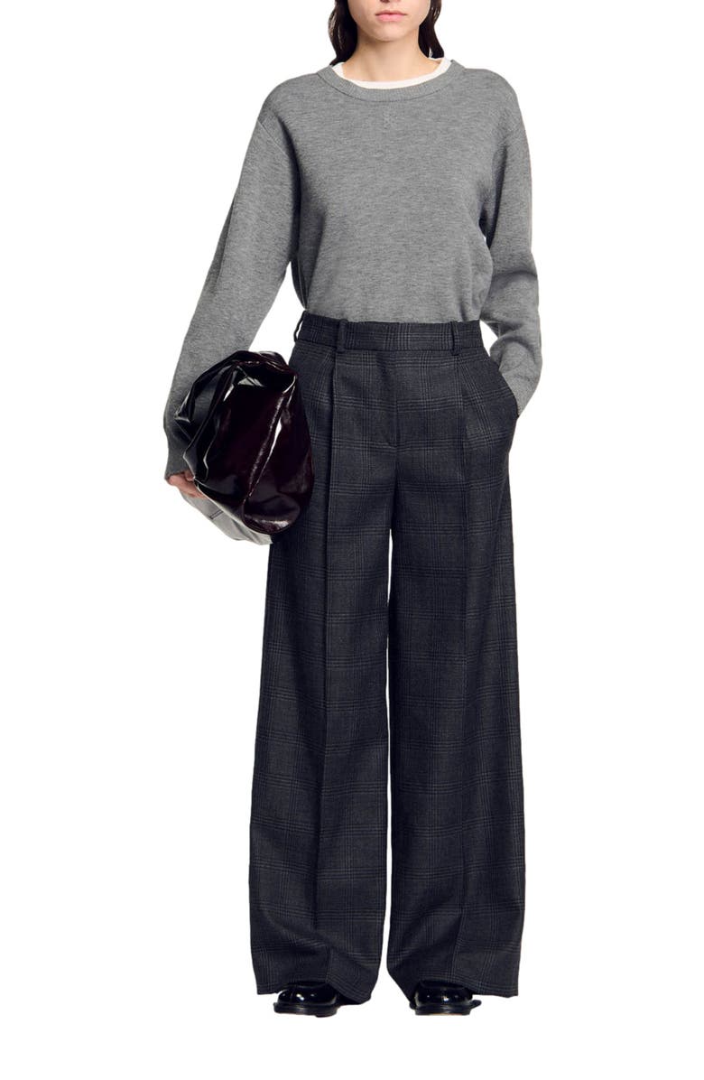 SANDRO Checked suit trousers, Alternate, color, 