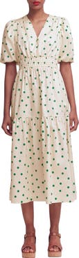 Boden Irene Polka Dot Print Midi Dress