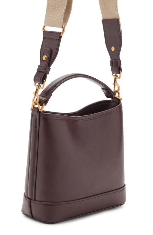 Mango Small Bucket Bag In Burgundy
