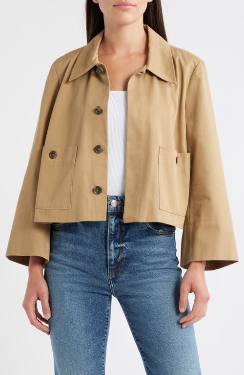 Frame Corduroy Collar Crop Jacket In Nude