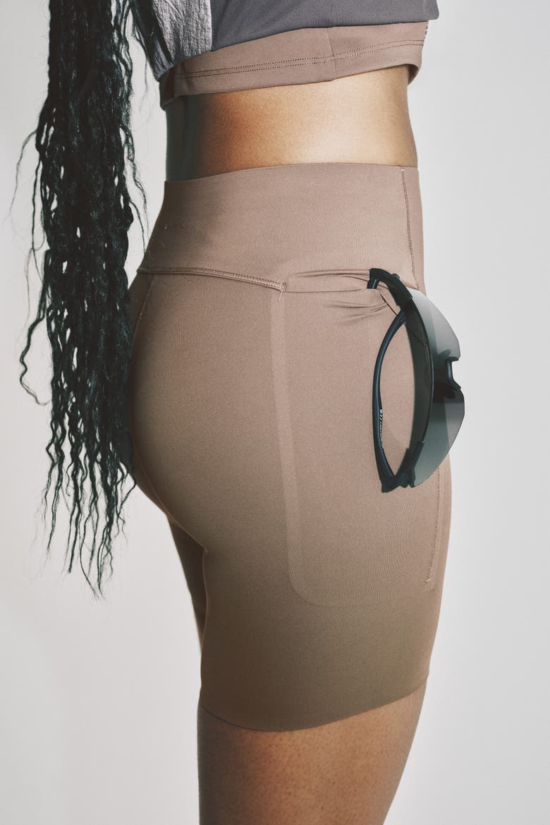 Sports Bike Shorts With Sculptmove, Alternate, color, Dark taupe