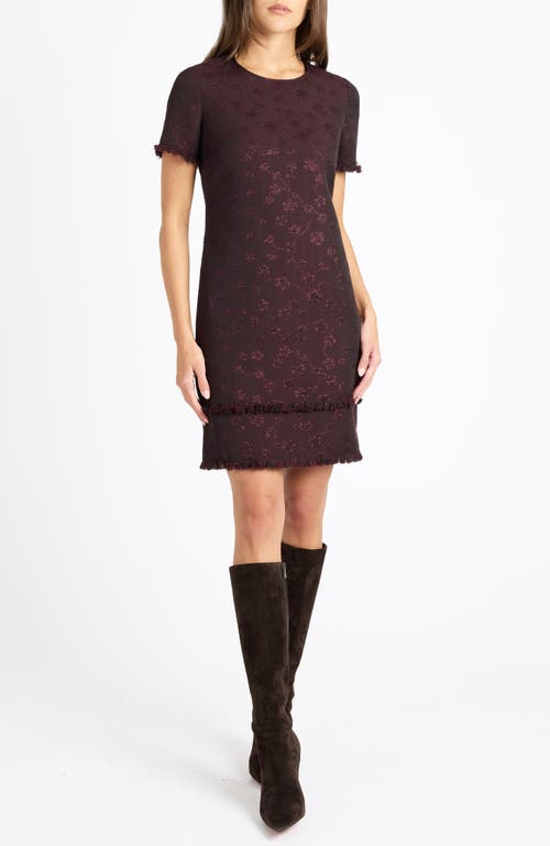 Santorelli Melania Short Sleeve Shift Dress In Purple