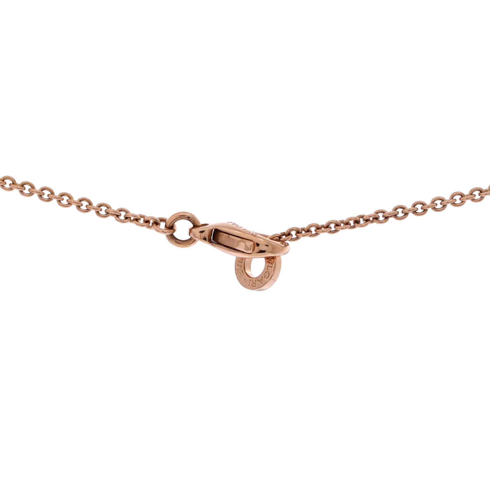 B.Zero1 Open Design Legend Zaha Hadid Pendant Necklace 18K Rose Gold with Diamonds, Alternate, color, Metallic Gold